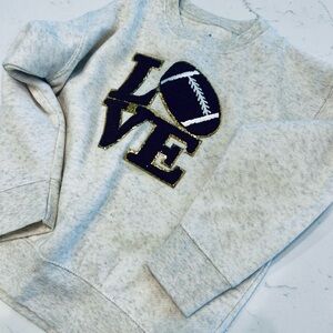 Sweet Wink Super Soft Heather Gray LOVE Football Sweatshirt